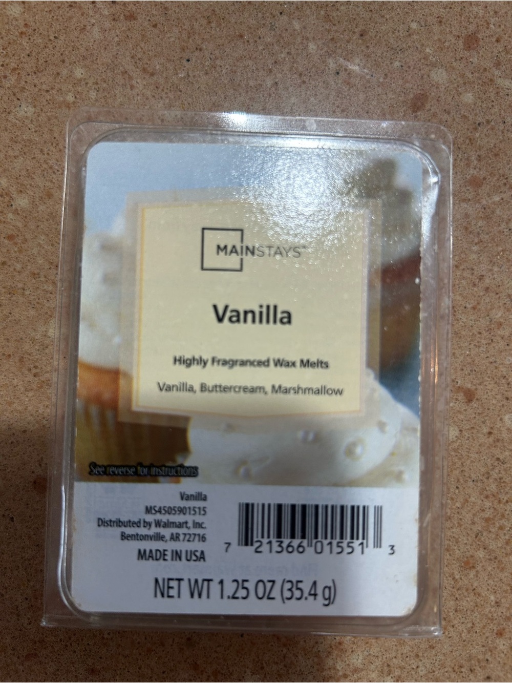 Mainstays Vanilla Scented Wax Melts - Cream, New.